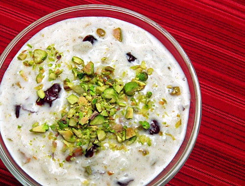 Kokospudding med pistagenötter